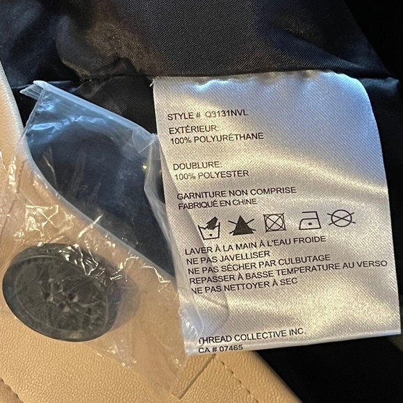 NWT NVLT Vegan Leather Trucker Jacket - Latte - Medium, L or XL - Picture 5 of 5